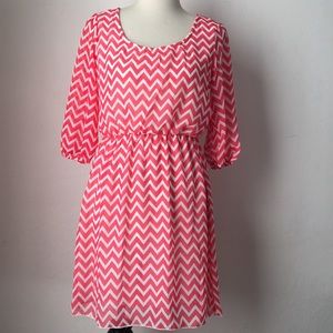 Pink and White Chevron